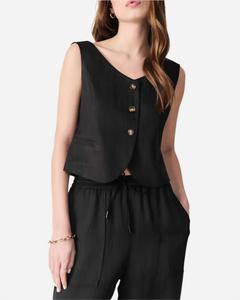 Максиальный жилет в черном цвете DELUC