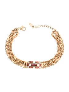 Faina Женский браслет из нескольких цепочек, розовое золото, оранжевый цвет