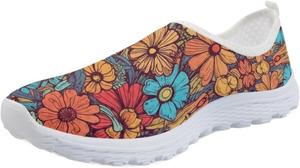 Детские кроссовки на шнуровке унисекс для бега, повседневной ходьбы, тенниса, спорта и школы Viewamoon, Vintage Floral