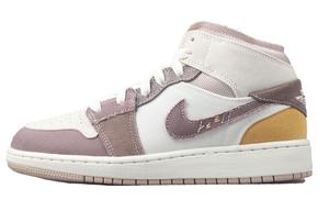 Кроссовки детские Air 1 Mid SE Craft "Inside Out - Taupe Haze" Jordan, коричневый/белый