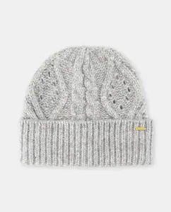 Вязаная шапка с листочками Tintoretto, светло-серый