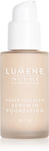 Невидимое сияние, веганская коллагеновая сыворотка в тональной основе, легкая текстура основы под макияж с питательным эффектом Lumene, spf 30 00 30 мл