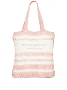 Сумка-тоут в полоску Philosophy Di Lorenzo Serafini Kids, белый