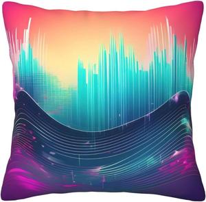 CarXs Подушка с музыкальным принтом двусторонняя Cool Music Sound Wave