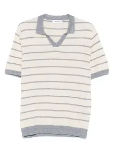 Полосатая футболка с V-образным вырезом Gran Sasso, нейтральный
