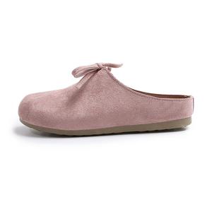 SUPEREDGE Кожаные стеганые нескользящие противоскользящие тапочки с закрытым носком для женщин розовые, цвет Pink