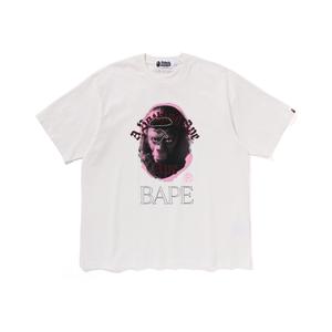 Футболка Bape Garment Dye Rhinestone Ape Head расслабленного кроя A BATHING APE, экрю