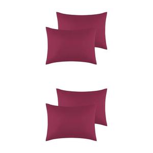 Сплошная цветная застежка-конверт для легкого ухода за морщинами, наволочка, 4 шт. Unique Bargains, цвет Wine Red