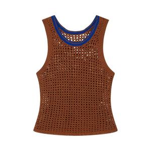 Жилет Wales Bonner Dance Crochet Vest, коричневый