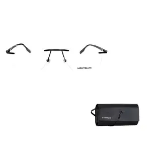 MONTBLANC Мужские очки с прямоугольной оправой из сплава черного цвета, Black