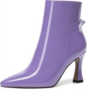 Женские вечерние сексуальные ботильоны SKYSTERRY с острым носком, лаковой отделкой и высокой шпилькой 3,3 дюйма