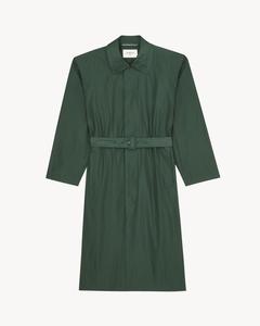 Тренч из шелка SAINT LAURENT, зеленый