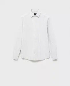 Мужская хлопковая рубашка Kodak в полоску Mango, серый