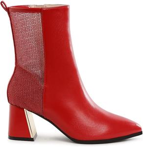 Ботильоны London Rag Mimosa с сетчатыми вставками и острым носком, Red