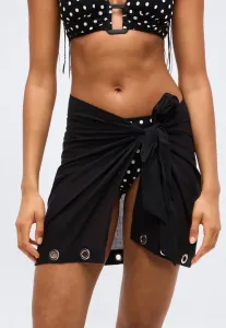 Аксессуар для пляжного отдыха: люверсы на подоле парео, завязки сбоку. Michael Michael Kors, Black