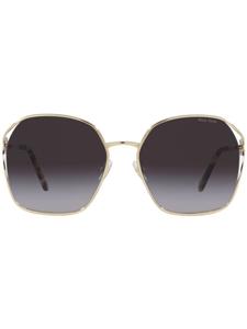 Miu Miu Eyewear солнцезащитные очки в квадратной оправе с логотипом, золотой