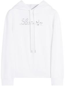 Толстовка с капюшоном и логотипом Lanvin с пайетками, белый
