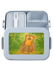 Mr. & Mrs. Panda Дизайн Bentobox с обезьянкой без слогана, пастельно-голубой цвет