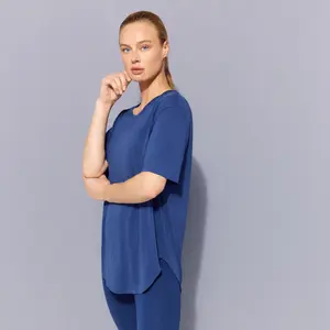 Женская тренировочная футболка с коротким рукавом из модала Boomerang, синий