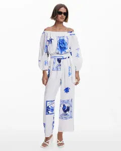 Женский комбинезон с принтом открытки Desigual, белый