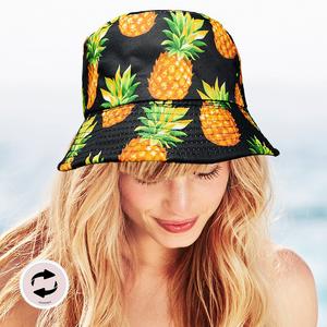 Двусторонняя панама с принтом ананаса FASHNZFAB, черный