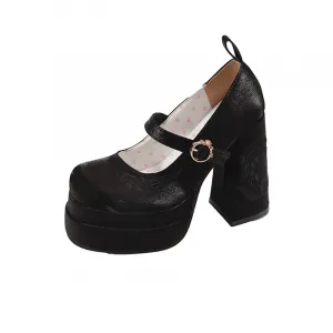 Туфли Мэри Джейн на массивном каблуке для женщин WOXXXN, Black