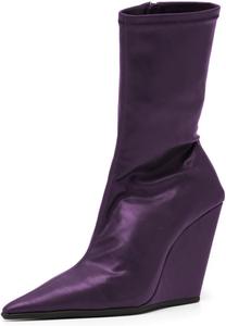 Женские ботильоны Maiyang с закрытым заостренным носком, на платформе и высоком каблуке, с боковой молнией, стильные деловые зимние туфли, размер 4-16 US, Purple