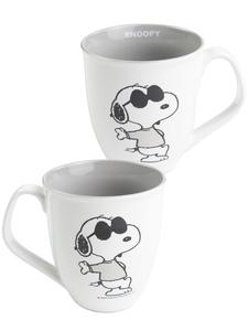 Кофейная кружка Peanuts Snoopy, керамическая, 280 мл, белая/серая Snoopy
