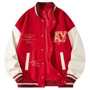 YK&YB Тао Хуан Бейсбольная куртка унисекс, Burgundy