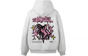 Толстовка Unisex Hooded Moderate Heavyweight ZIAREL, белый heather серый