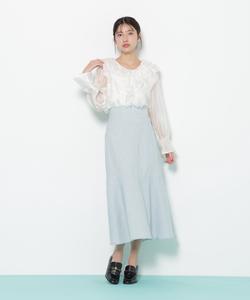 Легкая твидовая расклешенная юбка