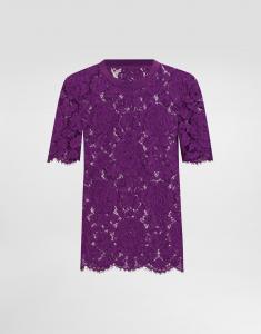 Топ из цветочного кружева кордонетто Dolce & Gabbana, фиолетовый