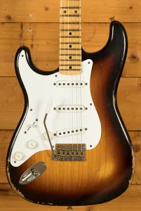 Fender Custom Shop 70-летие 54 Strat для левши - Реликт с плавным переходом цветов 2-тональный Сансбург