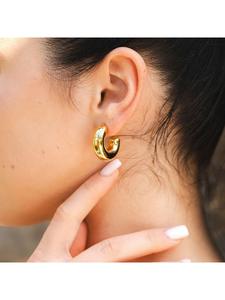 Adeliás Женские серьги из нержавеющей стали в золотом исполнении