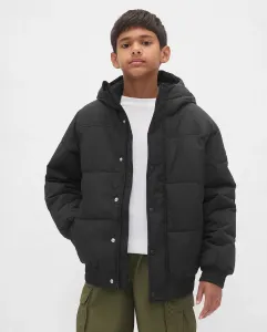 Детская стеганая парка с капюшоном Gap, черный