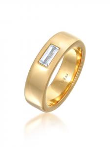 Elli Кольцо из серебра 925 пробы, овальное, в золотой оправе