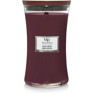Большая ароматическая свеча в форме песочных часов, черная вишня, с потрескивающим фитилем. Время горения до 130 часов Woodwick