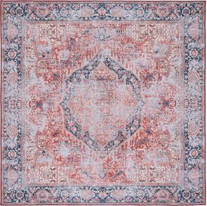 Ковер SAFAVIEH, 183 x 183 см, моющийся коллекция Tucson - Rust & Navy, противоскользящий, идеален для помещений с высокой проходимостью: гостиная, спальня, домашний офис, столовая (TSN177P-6SQ)