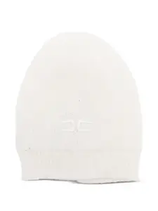 Шапка бини с вышитым логотипом Elisabetta Franchi La Mia Bambina, белый