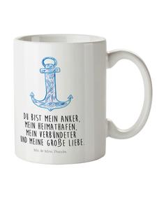 Детская кружка, якорно-синяя с белой надписью Mr. & Mrs. Panda