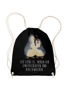 Спортивная сумка Mr & Mrs Panda Sportbeutel Pinguine Einschlafen, черный