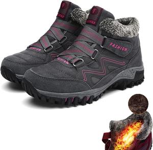 Ботинки FETNHU Fleekcomfy из кожи Villi, зимние ботинки на платформе с термоизоляцией, противоскользящие, снежные ботинки, 8.5 A