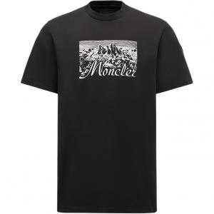 Футболка с горным принтом Moncler, черный