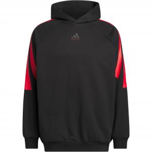 Баскетбольная флисовая баскетбольная майка Unisex Adidas, черный/pure gemstone красный