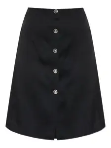 Мини-юбка на пуговицах спереди Versace, черный