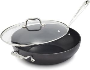 All-Clad HA1 антипригарная сковорода-сотейник, 30 см, безопасна для индукции, духовки и гриля до 260°C, крышка до 175°C, посуда, черная
