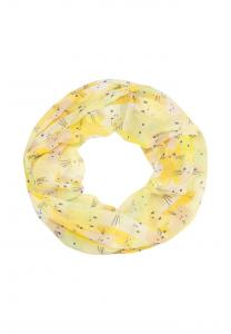 Шарф-Петля Молли-петля с рисунком кошки – легкая мягкая и воздушная Seasons Of April, желтый