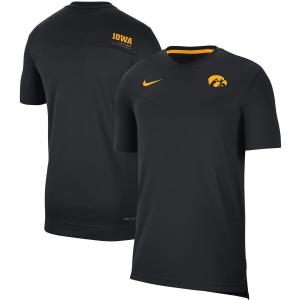 Мужская черная футболка Iowa Hawkeyes Coach UV Performance Nike