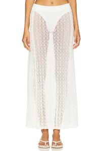 Длинная юбка в рубчик Ganni, egret