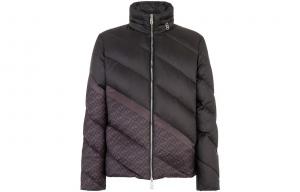 Футболка с принтом FF и стеганая куртка FENDI, черный